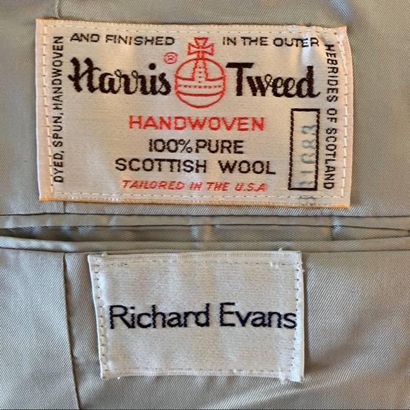 RICHARD EVANS Vintage Tweed Blazer Sz 14 - Picture 5 of 10